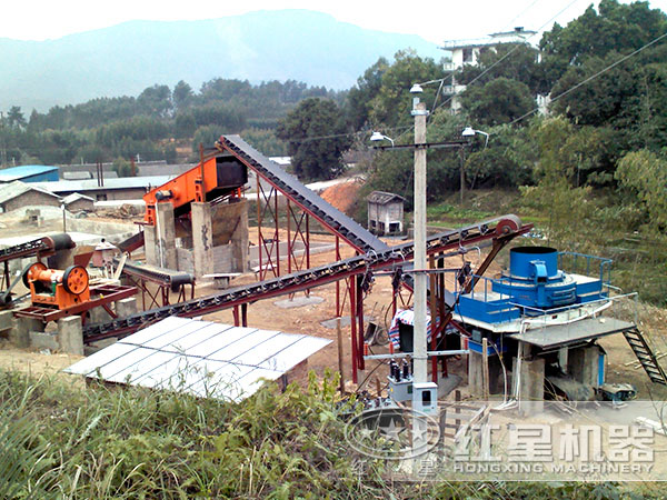 玄武巖制砂生產線現場